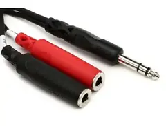 Hosa YPP-117 Stereo Breakout Cable - 1/4 inch TRS Male to Left and Right 1/4 inch TS Female