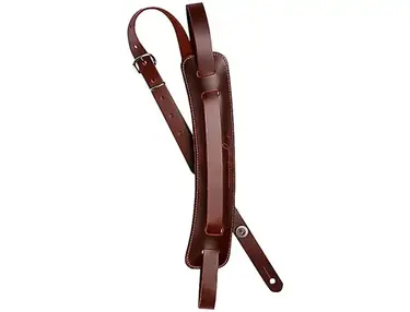 D'Addario John Lennon Leather Guitar Strap Brown