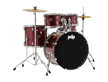 PDP by DW Encore Complete 5-Piece Drum Set With Hardware & Cymbals Ruby Red