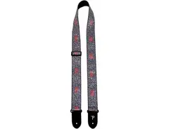 Perri's Jacquard Guitar Strap Pink and Blue Flower 2 in. main image