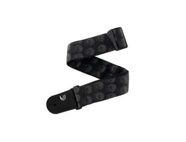 D'Addario Skull Black Tubular guitar strap