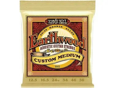 Ernie Ball Earthwood 80/20 Custom Medium Bronze Acoustic Guitar Strings 12.5-56