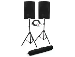 Alto Professional TX415 700-watt 15-inch Powered Speaker Pair with Stands and Cables