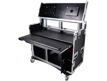 ProX Workstation Case for Broadcast Video Streaming with 2 x 12 RU & 2 x 4 RU Spaceracks