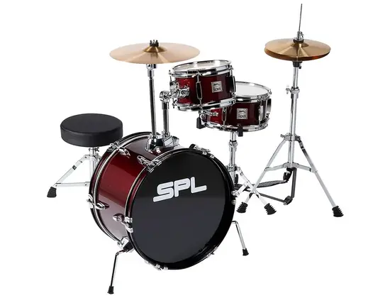 SPL Lil' Kicker 3-Piece Junior Drum Set Dark Red