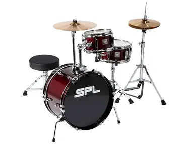 SPL Lil' Kicker 3-Piece Junior Drum Set Dark Red