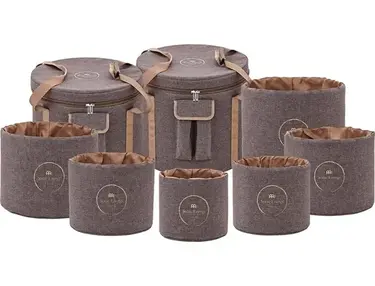 Meinl Sonic Energy Crystal Singing Bowl Sleeve Set- Brown, 7-piece