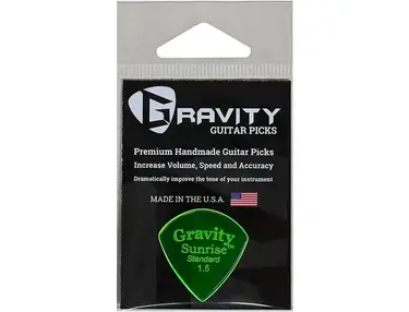Gravity Picks Sunrise Standard Polished Fluorescent Green Guitar Picks 1.5 mm