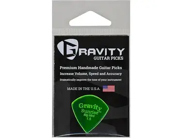 Gravity Picks Sunrise Big Mini Polished Fluorescent Green Guitar Picks 1.5 mm