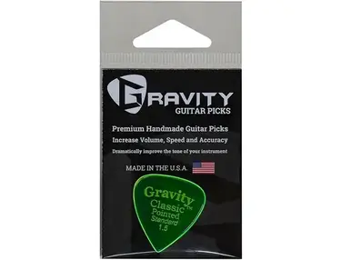 Gravity Picks Classic Pointed Standard Polished Fluorescent Green Guitar Picks 1.5 mm
