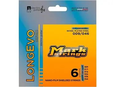 Markbass Longevo Series Nanofilm Shielded Nickel Plated Steel Electric Guitar Strings (9-46)