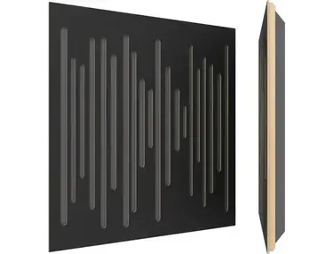 Vicoustic Wavewood Ultra Lite Hybrid Acoustic Panel - Matte Black, 8-pack