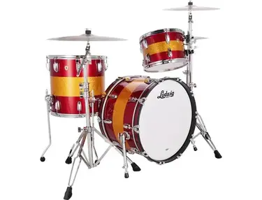Ludwig Classic Maple Fab 3-piece Shell Pack - Red/Gold Tri-band