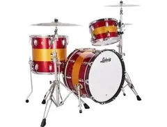 Ludwig Classic Maple Fab 3-piece Shell Pack - Red/Gold Tri-band