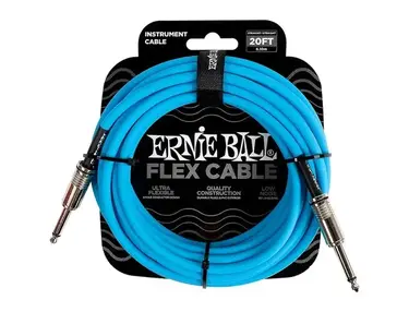 Ernie Ball Flex Straight to Straight Instrument Cable 20 ft. Blue