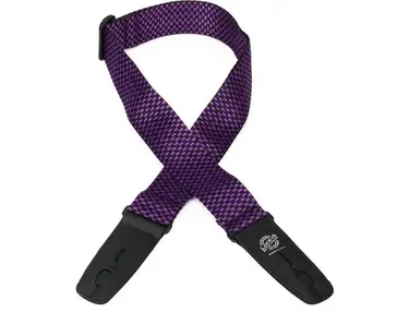 Lock-It Straps Professional Gig Series 2" Purple Checker Poly Strap with Locking Ends