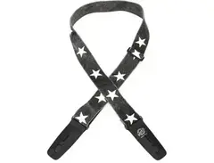 Lock-It Straps Cotton Guitar Strap - Distressed Black/White Stars