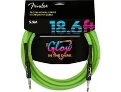 Fender Professional Series Glow in the Dark Straight to Straight Instrument Cable 18.6 ft. Green main image