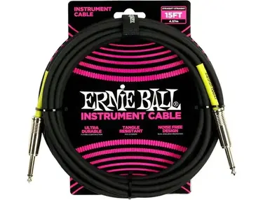 Ernie Ball Instrument Cable, 15 ft, Black