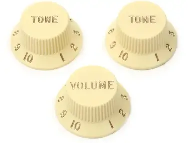 Fender Stratocaster Replacement Knobs - Aged White