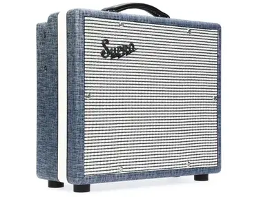 Supro Montauk 15-watt 1 x 10-inch Tube Combo Amplifier - Blue Rhino Hide Tolex with Silver Grille