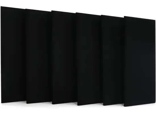 Primacoustic Broadway Broadband Absorber Beveled-edge Acoustic Wall Panels - 2 feet x 4 feet, Black, 6-pack