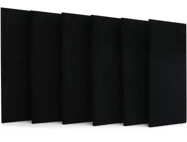 Primacoustic Broadway Broadband Absorber Beveled-edge Acoustic Wall Panels - 2 feet x 4 feet, Black, 6-pack