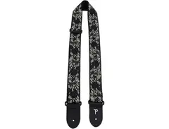 Perri's Premium Jacquard Guitar Strap Metallic Black Rose 2 main image