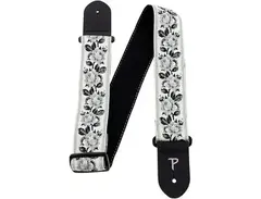 Perri's Black and White Roses Jacquard Guitar Strap 2 main image