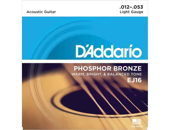 D'Addario EJ16 Phosphor Bronze .012-.053 Acoustic Guitar Strings