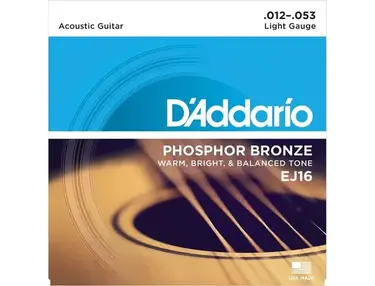 D'Addario EJ16 Phosphor Bronze .012-.053 Acoustic Guitar Strings