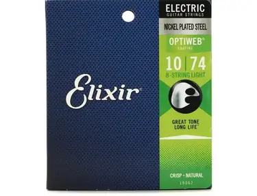 Elixir Strings 19062 Optiweb Electric Guitar Strings - .010-.074 Light 8-string