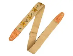 Levy's 2" Flowering Vine Hemp Series Guitar Strap Yellow Flower