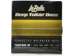 La Bella 760FGS-B Deep Talkin' Bass Gold Flats Electric Bass Guitar Strings - .045-.128 5-string