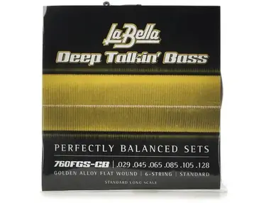 La Bella Deep Talkin' Bass Gold Flats Electric Bass Strings - 6-string