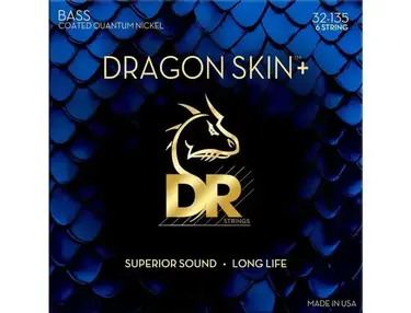 DR Strings DBQ6-135 Dragon Skin+ Coated Quantum Nickel 6-string Bass Guitar Strings - .032-.135 Medium