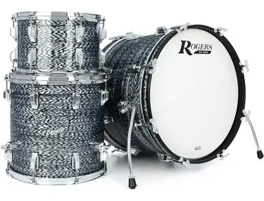 Rogers Drums Cleveland 3-piece Shell Pack - Sky Blue Onyx with Matching Inlay Hoops