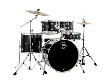 Mapex Venus 5-Piece Rock Drum Set With Hardware and Cymbals Black Galaxy Sparkle