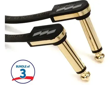 EBS PG-10 Premium Gold Flat Patch Cable (3 Pack) - 3.94 inches