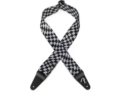 Fender Wavy Checkerboard Guitar Strap - Gray and Black, 2-inch