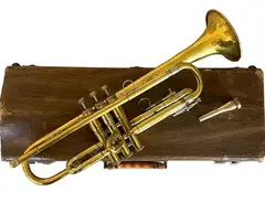 F.E. Olds Ambassador A-10 Trumpet Early Los Angeles Factory Production Yellow Brass main image