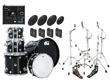 DW DWe 5-piece Shell Pack and Roland Electronic Cymbals Bundle with V71 Sound Module