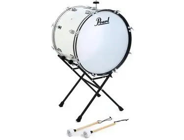 Pearl Banda Tambora with Cymbal Holder - 18 inches x 24 inches, Pure White