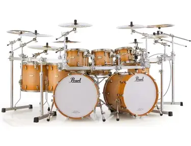 Pearl Masterworks Stadium Exotic 9-piece Shell Pack with Snare Drum - Sunburst over Flame Maple