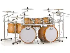 Pearl Masterworks Stadium Exotic 9-piece Shell Pack with Snare Drum - Sunburst over Flame Maple main image