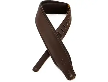 Levy's M26PD-DBR_DBR Top Grain Leather Guitar Strap - Dark Brown