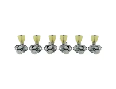 Kluson 3 Per Side Locking Revolution Series G-Mount Non-Collared Pearloid Keystone Tuning Machine