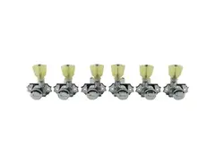 Kluson 3 Per Side Locking Revolution Series G-Mount Non-Collared Pearloid Keystone Tuning Machine main image