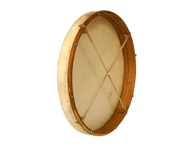 Dobani FD18T Tunable Goatskin Head Wooden Frame Drum with Beater - 18x2"
