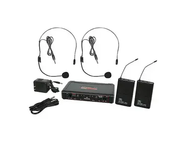 Galaxy Audio EDXR/38SSD Dual Channel Wireless System with Two Headset Microphones - System D